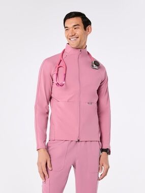 Figs Chalk Pink On-Shift Contour Knot Jacket